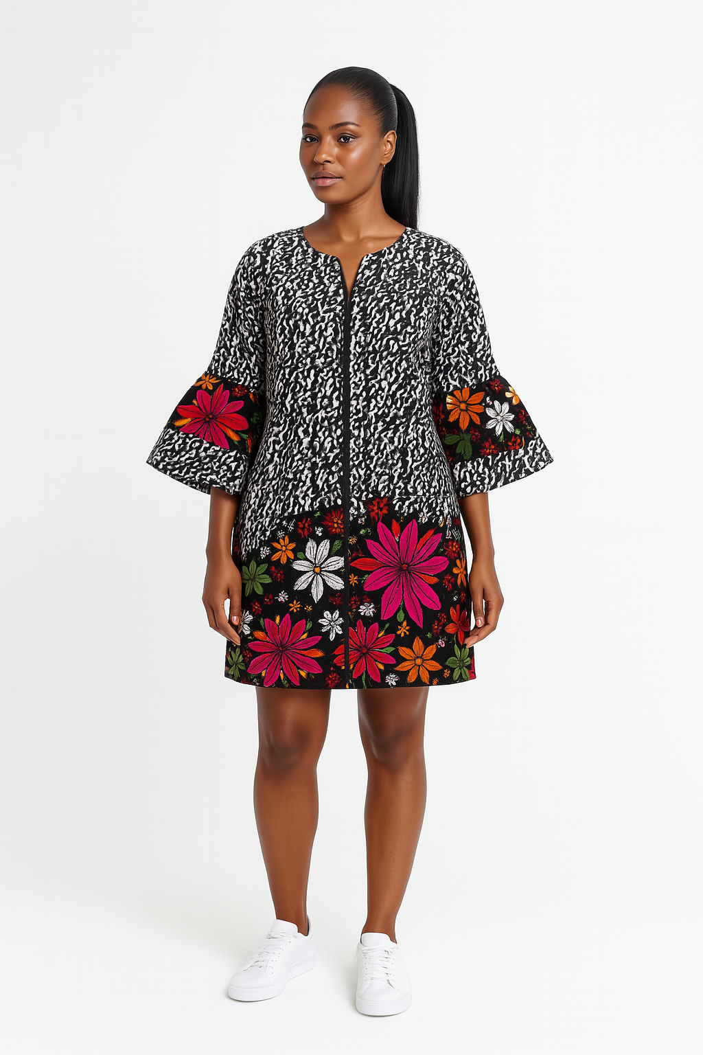 "OLA" African Ankara Kimono Jacket Dress