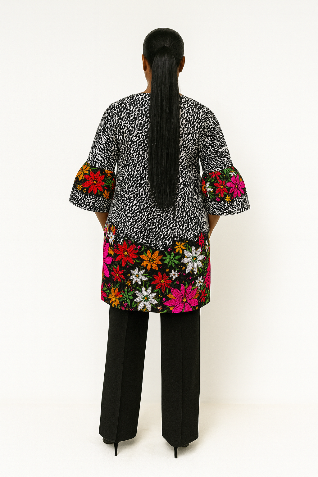 "OLA" African Ankara Kimono Jacket Dress