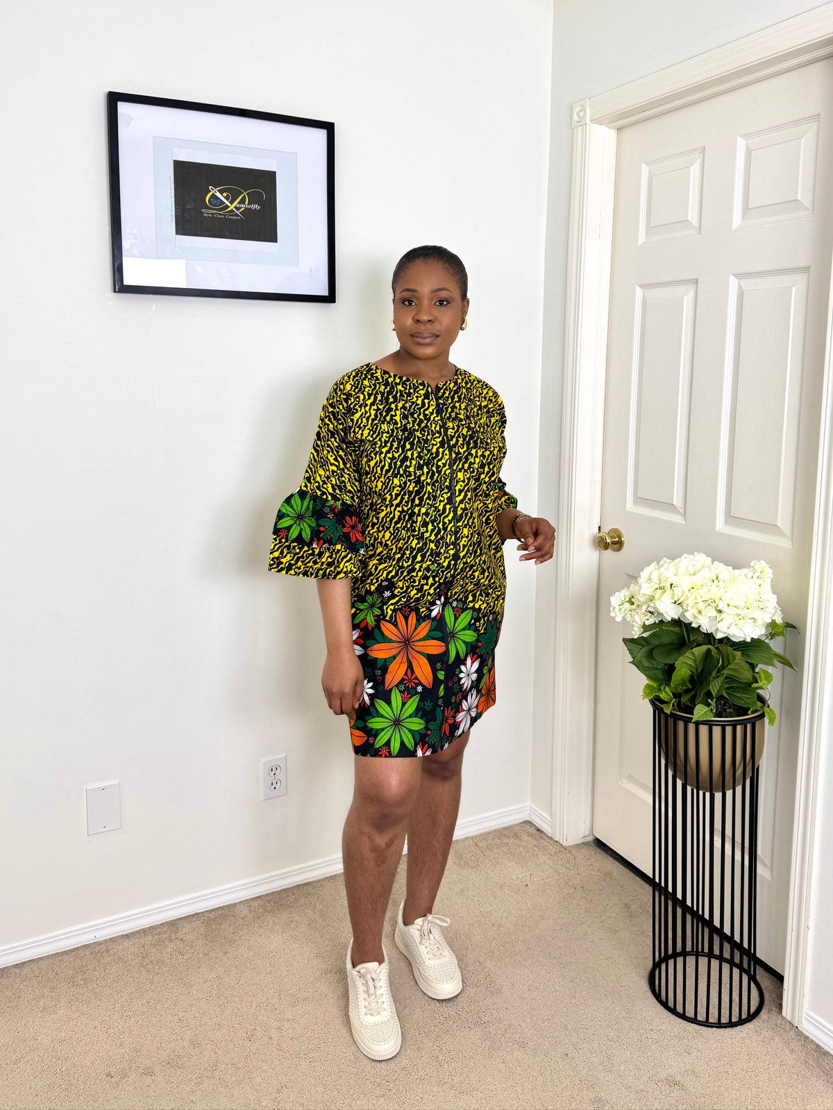 "OLA" African Ankara Kimono Jacket Dress
