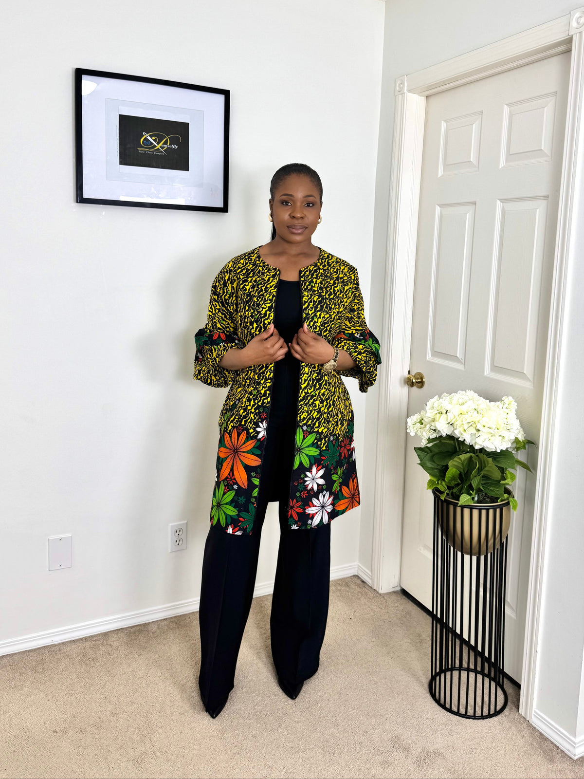 "OLA" African Ankara Kimono Jacket Dress